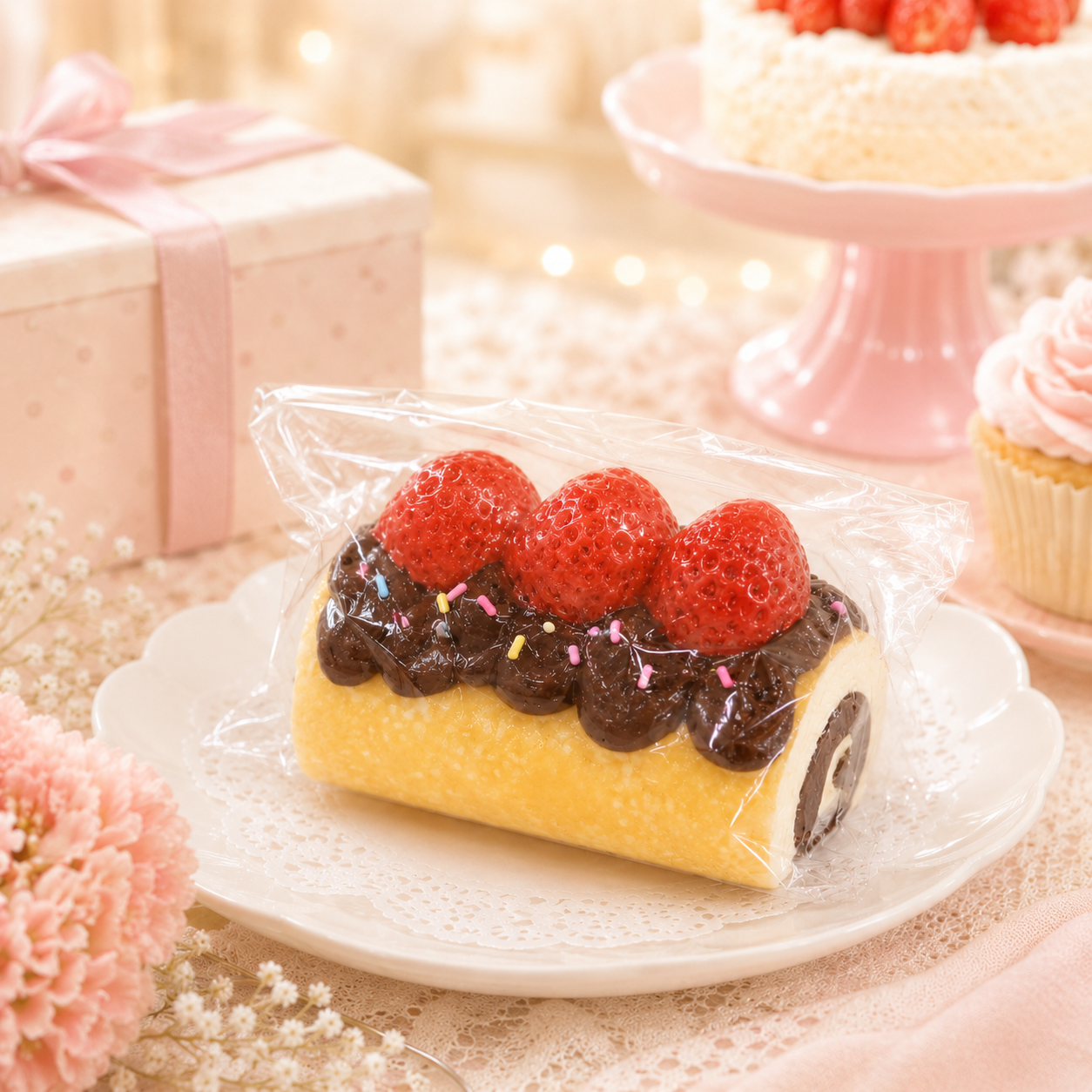 いちごチョコロール