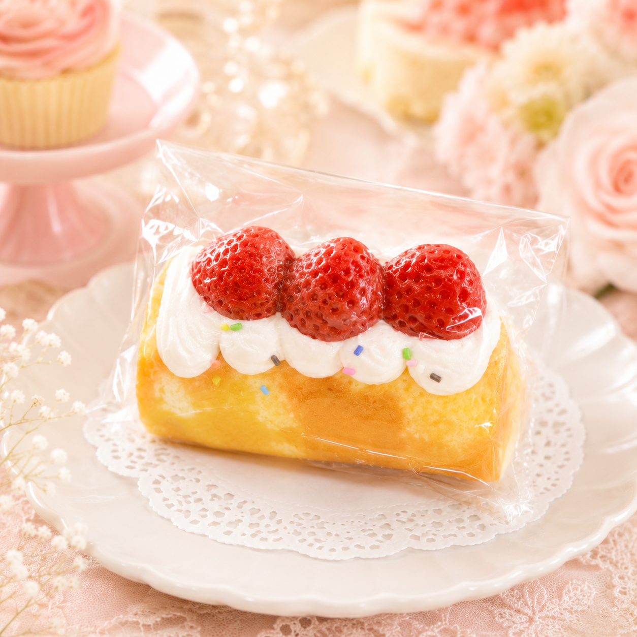 いちごクリームロール