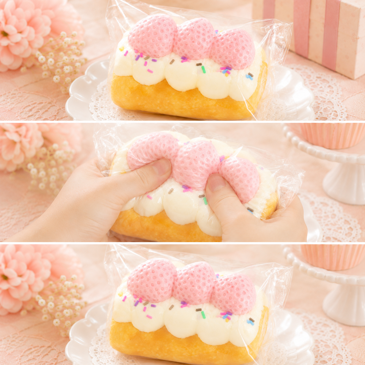 ピンクいちごロール